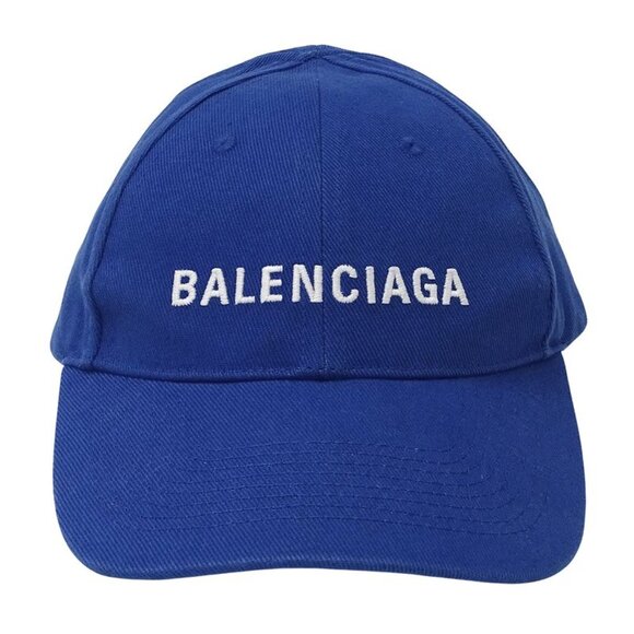 Balenciaga Cap Cotton Blue L Logo Stylish